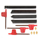 Drillpro 4pcs 10mm Shank Lathe Boring Bar Turning Tool Holder With 4pcs DCMT070204 Inserts