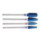 4pcs Blue Tungsten Steel Nail Drill Bits Grinding Head Carbide Burrs for Electric Manicure Machine