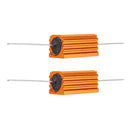 2pcs RX24 5W 200R 200RJ Metal Aluminum Case High Power Resistor Golden Metal Shell Case Heatsink Resistance Resistor