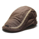 Mens Cotton Berets Caps Embroidery Painter Casual Outdoor Visor Forward Hat