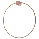 Self-Adhesive Iron Circle Round Towel Holder Ring Shape Shelf w/ Wooden Hook Wall Mount Rack Bathroom