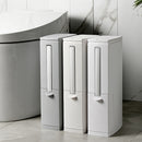 3 in 1 Narrow Plastic Trash Can Set with Toilet Cleaning Brushes Bathroom Waste Bin Dustbin Trash Cans