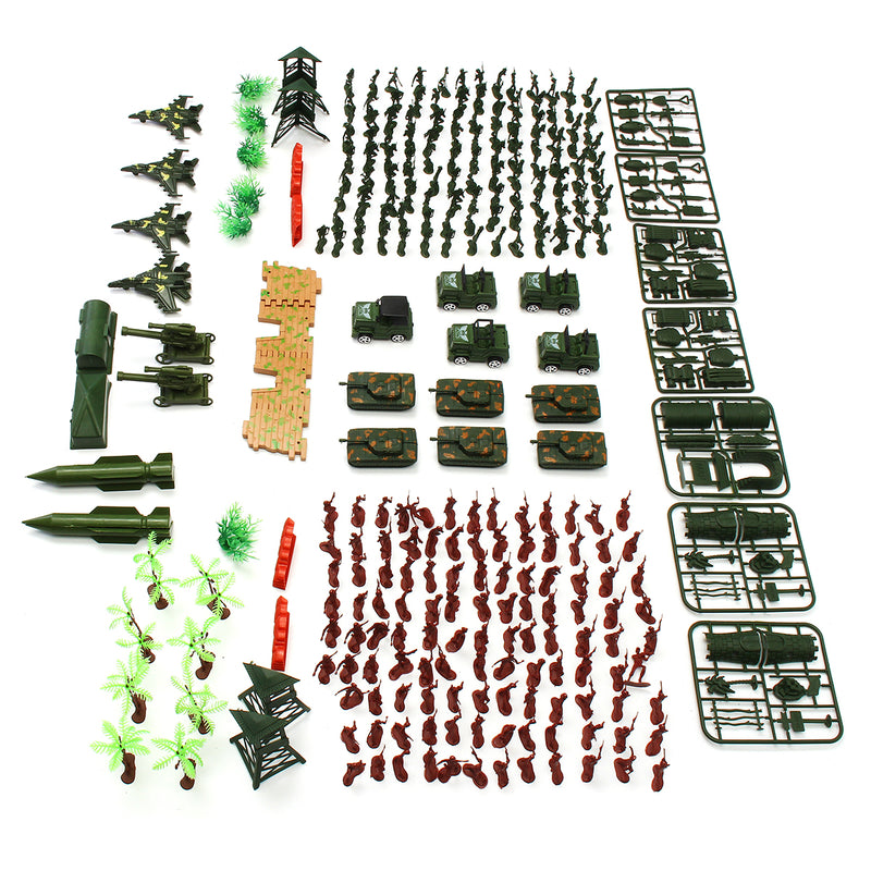 328Pcs Plastic Soldiers Army Military Model DIY War Scene Kids Toys Set Gifts