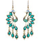 Vintage Peacock Crystal Rhinestone Tassel Earrings Jewelry