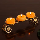 Alloy One Tier Butter Lamp Candle Holder For 3 Candles Daily Use Buddhism Pray