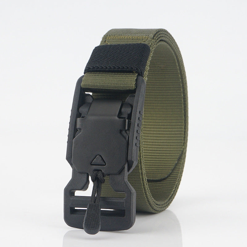 AWMN 25W 125cm Nylon Tactical Belt Outdoor Leisure Waist Belts with Funch Free Buckle Magnet Buckle