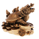 Resin Dragon Turtle Tortoise Statue Figurine Wealth Ornament for Home Office