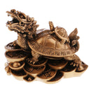 Resin Dragon Turtle Tortoise Statue Figurine Wealth Ornament for Home Office
