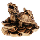 Resin Dragon Turtle Tortoise Statue Figurine Wealth Ornament for Home Office