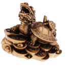 Resin Dragon Turtle Tortoise Statue Figurine Wealth Ornament for Home Office