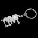 Steam Train Locomotive Metal Keychains Keyring Key Chains for Men Women Bag