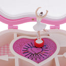 Heart Shape Dancing Ballerina Music Box Jewellery Box Hand Crank Music Box