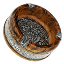 Vintage Wooden Ashtray Cigarette Cigar Handmade Tobacco Case for Office/Bar