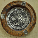 Vintage Wooden Ashtray Cigarette Cigar Handmade Tobacco Case for Office/Bar