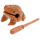 Traditional Craft Wood Luck Frog Home Office Decoration Kids Musical Toys -9cm