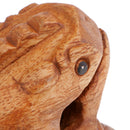 Traditional Craft Wood Luck Frog Home Office Decoration Kids Musical Toys -9cm