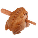 Traditional Craft Wood Luck Frog Home Office Decoration Kids Musical Toys -9cm