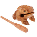 Traditional Craft Wood Luck Frog Home Office Decoration Kids Musical Toys -9cm