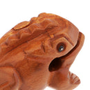 Traditional Craft Wood Luck Frog Home Office Decoration Kids Musical Toys -8cm