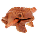 Traditional Craft Wood Luck Frog Home Office Decoration Kids Musical Toys -8cm