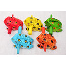 Traditional Craft Wood Luck Frog Home Office Decoration Kids Musical Toys -Green