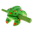 Traditional Craft Wood Luck Frog Home Office Decoration Kids Musical Toys -Green