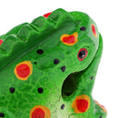 Traditional Craft Wood Luck Frog Home Office Decoration Kids Musical Toys -Green
