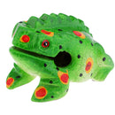 Traditional Craft Wood Luck Frog Home Office Decoration Kids Musical Toys -Green