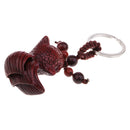 Animal Fish Keychain Coverd With Wood Natural Lucky Keyrings In Good Craft