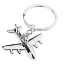 Silver Airplane Model Keychain Metal Car Keyring Key Holder Keyrings Gift