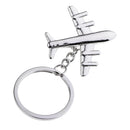 Silver Airplane Model Keychain Metal Car Keyring Key Holder Keyrings Gift
