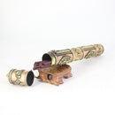 Tibetan Buddha Red Brass Antiqued Incense Box Six Words Theory Incense Tube