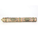 Tibetan Buddha Red Brass Antiqued Incense Box Six Words Theory Incense Tube