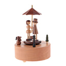 Wooden Couple Lovers Music Box Play Romantic Melody "Meet " for Wedding Gift
