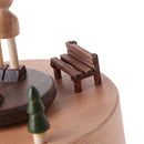 Wooden Couple Lovers Music Box Play Romantic Melody "Meet " for Wedding Gift