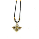 Tibetan Buddhism Copper Cross Vajra Pestle Pendant Necklace Exorcism Amulet -4.1x 1.2cm