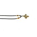 Tibetan Buddhism Copper Cross Vajra Pestle Pendant Necklace Exorcism Amulet -4.1x 1.2cm