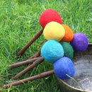 Singing Bowl Striker Buddhism Meditation Mallet with Wool Felt 28 x 7 cm