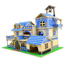 DIY 3D Wooden Villa House Puzzles Jigsaw Model for Children Early Developing