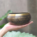 Tibetan Singing Bowl Set Hand Hammered Striker Cushion for Buddhist Meditation Yoga