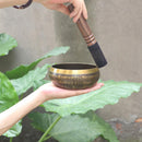 Tibetan Singing Bowl Set Wood Striker Mat Pillow Cushion for Meditation Yoga Buddhism Buddhist Gifts Home Decor Crafts