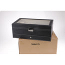 PU Leather Mens Watch Box with Jewelry Display Drawer Lockable Watch Case Organizer