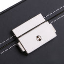 PU Leather Mens Watch Box with Jewelry Display Drawer Lockable Watch Case Organizer
