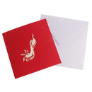 Vintage 3D Pop Up Peacock Birthday Card for Wife Husband Kids and Envelopes Wedding Graduation Cards
