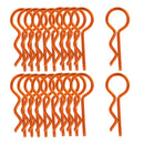20pcs Stainless Steel Body Clips R Pin Shell For 1/10 1/12 1/8 RC Car - Orange