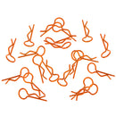 20pcs Stainless Steel Body Clips R Pin Shell For 1/10 1/12 1/8 RC Car - Orange