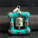 Retro Handmade Nepel Buddha Jewelry Prayer Wheel Pendent Necklace Culture B