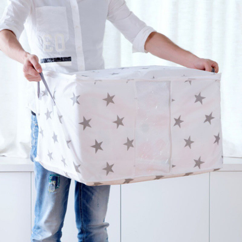 Non-woven Fabric Star Pattern Clothing Quilt Big Storage Bag Box