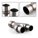 Car Modification Universal 304 Stainless Steel Y-tube Three-way Exhaust Muffler Adapter Connector