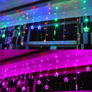 Multi 3.5M 100SMD Five-Pointed Star LED String Curtain Lights Xmas Wedding Decor 110V